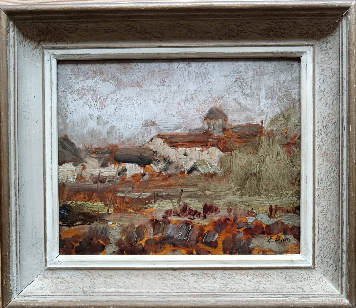 Emile Barau "l'église, étude"