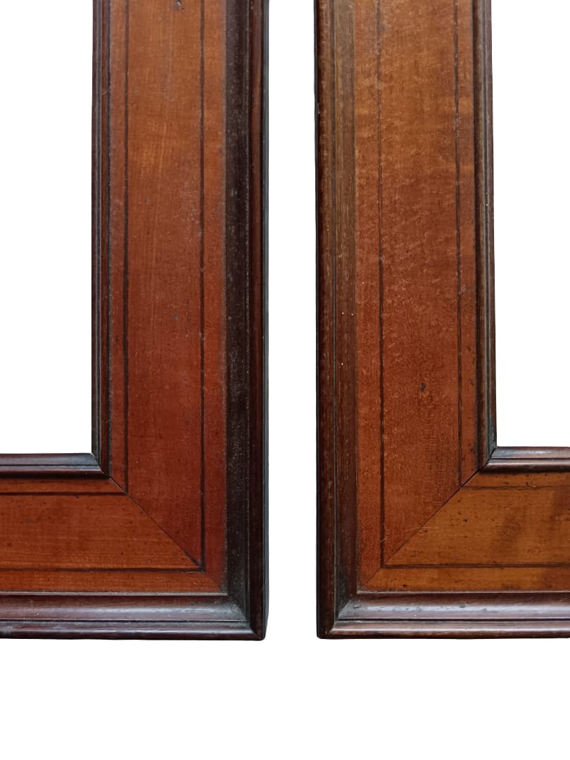 Pair Of Mahogany And Lemonwood Frames, First Third Of The 19th Century-photo-3