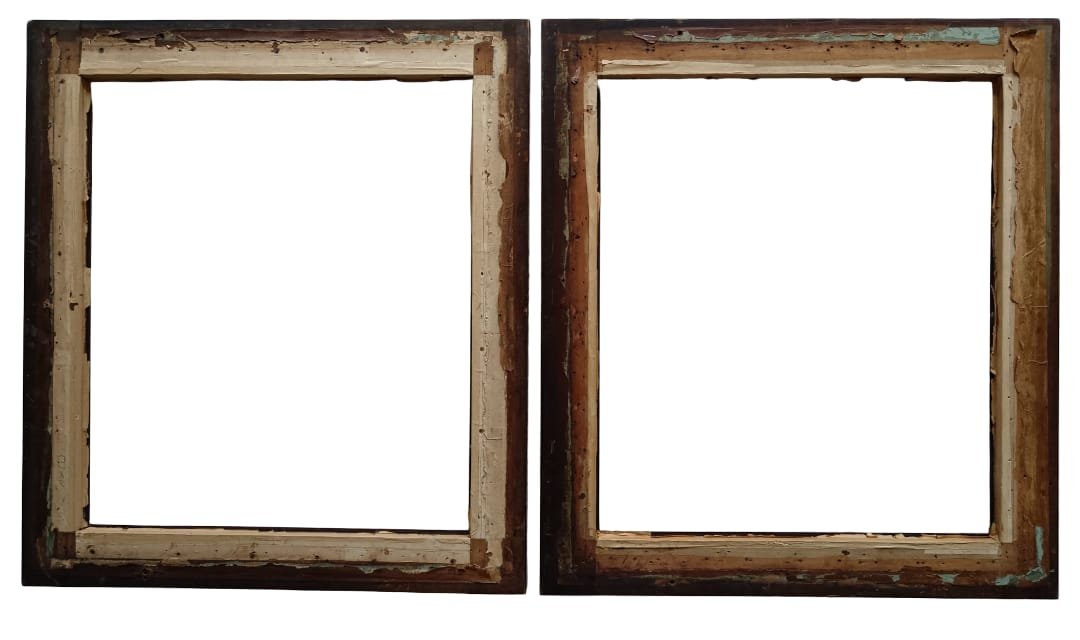 Pair Of Mahogany And Lemonwood Frames, First Third Of The 19th Century-photo-4