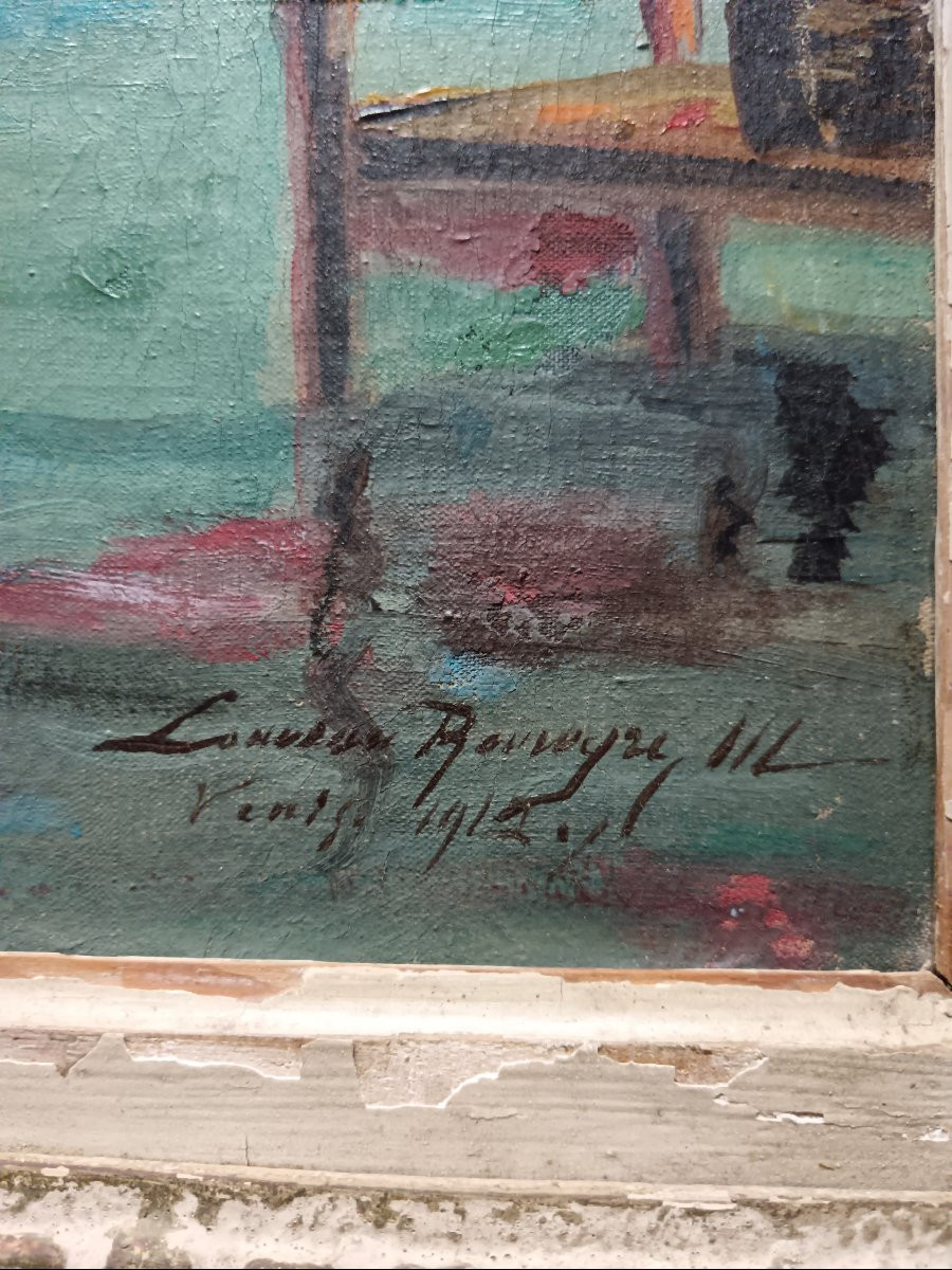 Marcel Eugène Louveau-Rouveyre "bateaux à Venise"-photo-3
