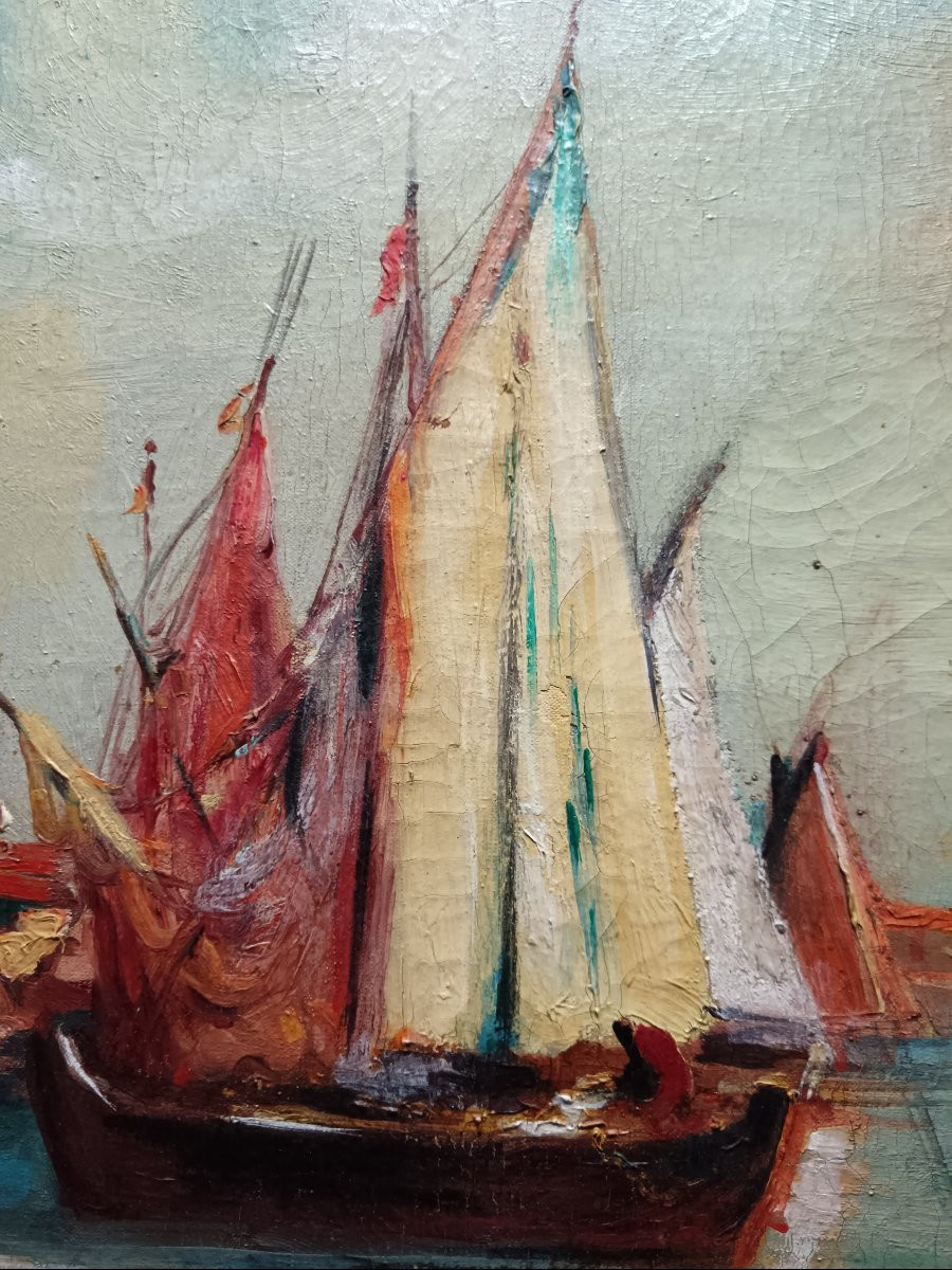 Marcel Eugène Louveau-Rouveyre "bateaux à Venise"-photo-4