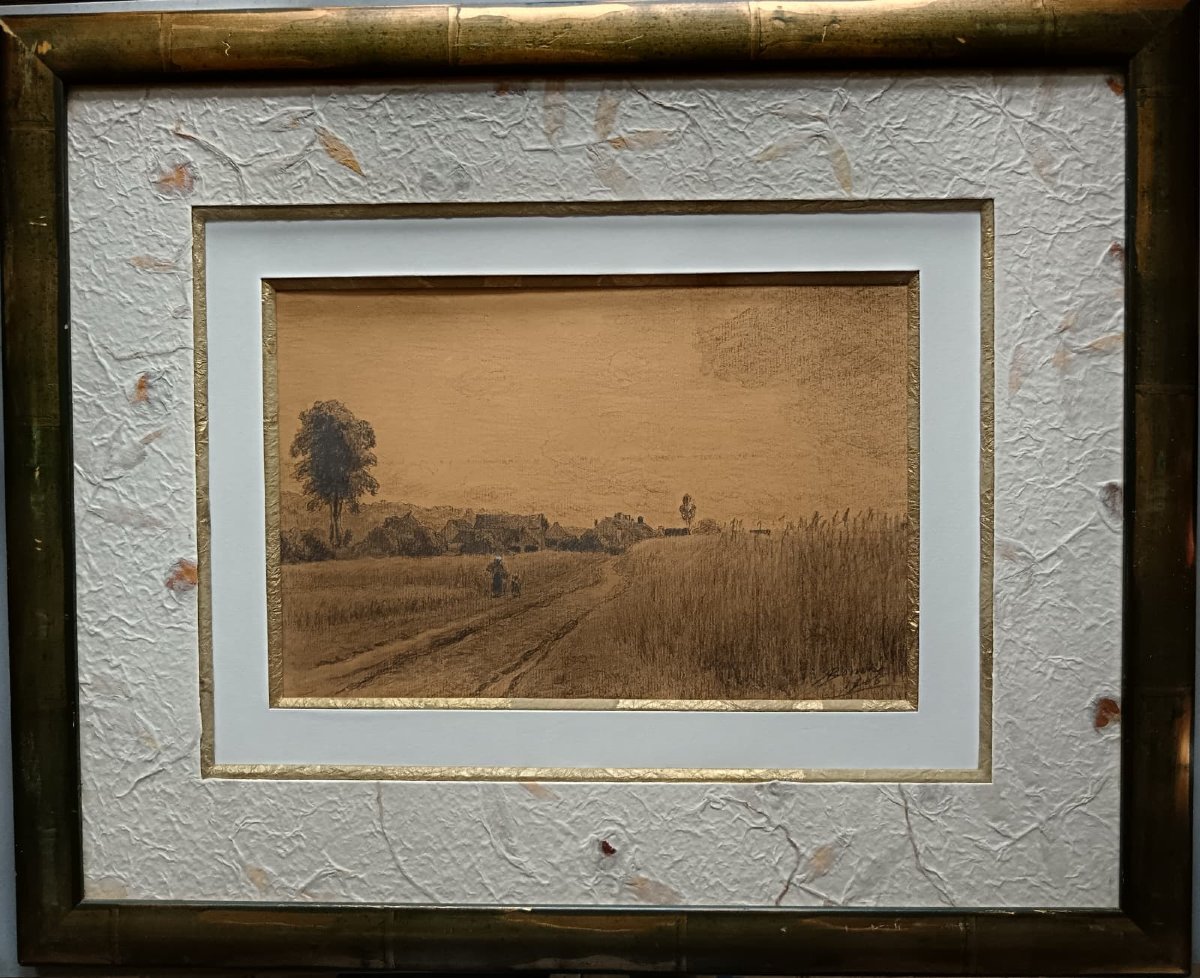 Louis Alexandre Bouché "sur le chemin du village"-photo-3