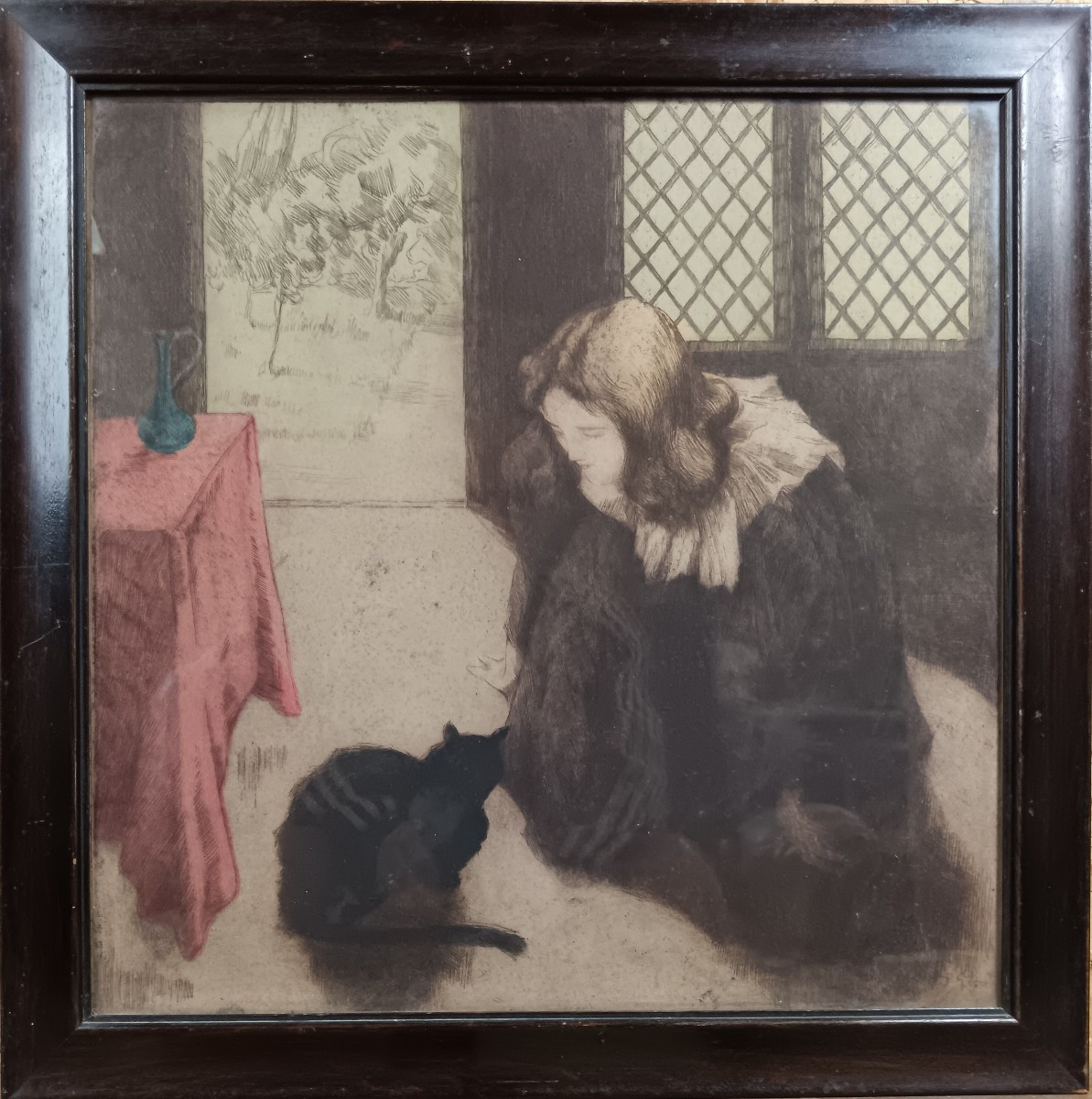 Alfredo Müller "la petite fille et la chat"