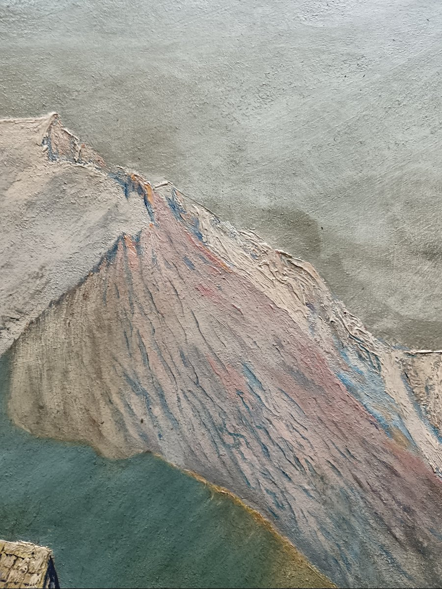 Peintre de montagnes. M.Baud "le glacier coiffant la petite masure"-photo-3