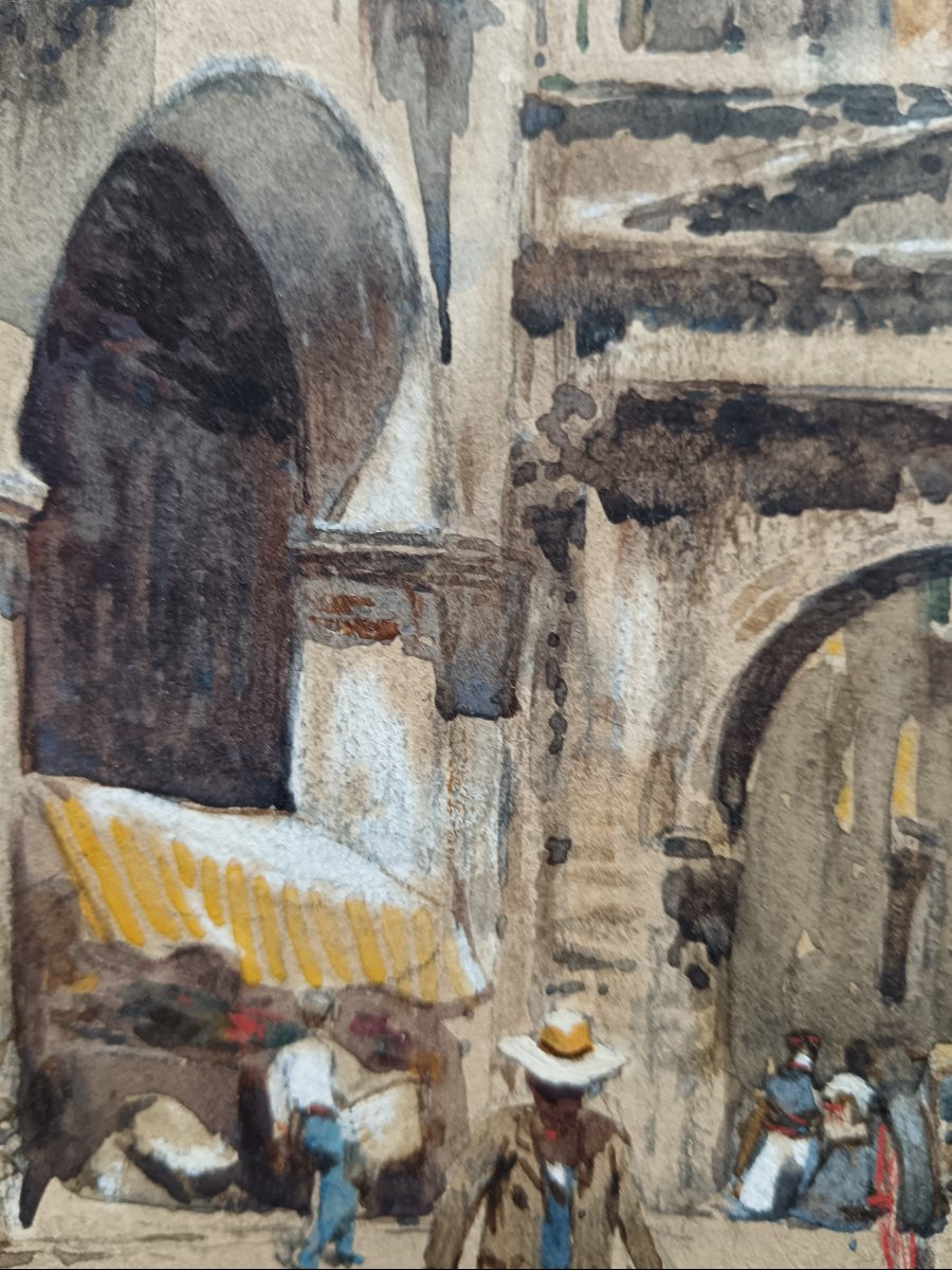 Aquarelle "la Porte Borsari à Vérone"-photo-4