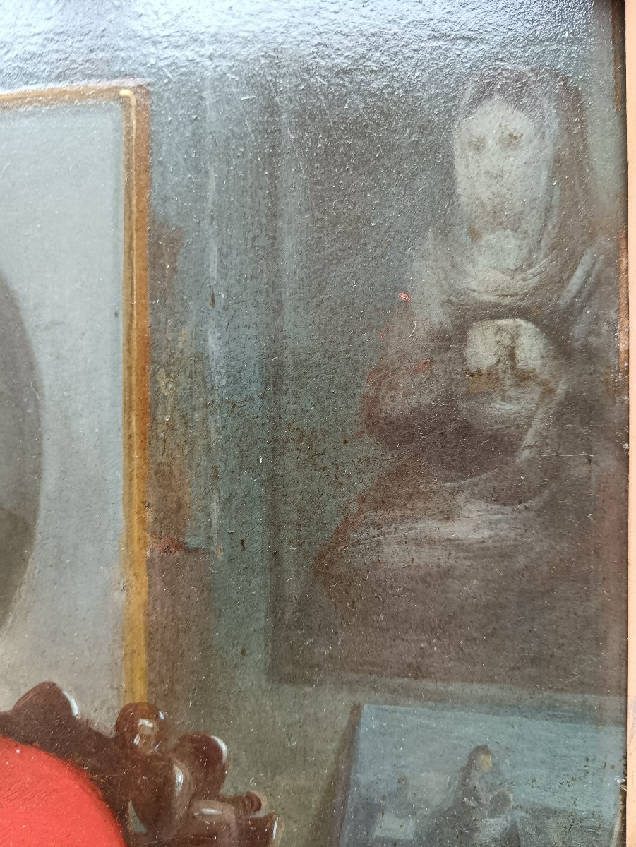Ecole polonaise. K. Lucjan Przepiorski "Belle, couturière, entourée de beaux tableaux"-photo-6