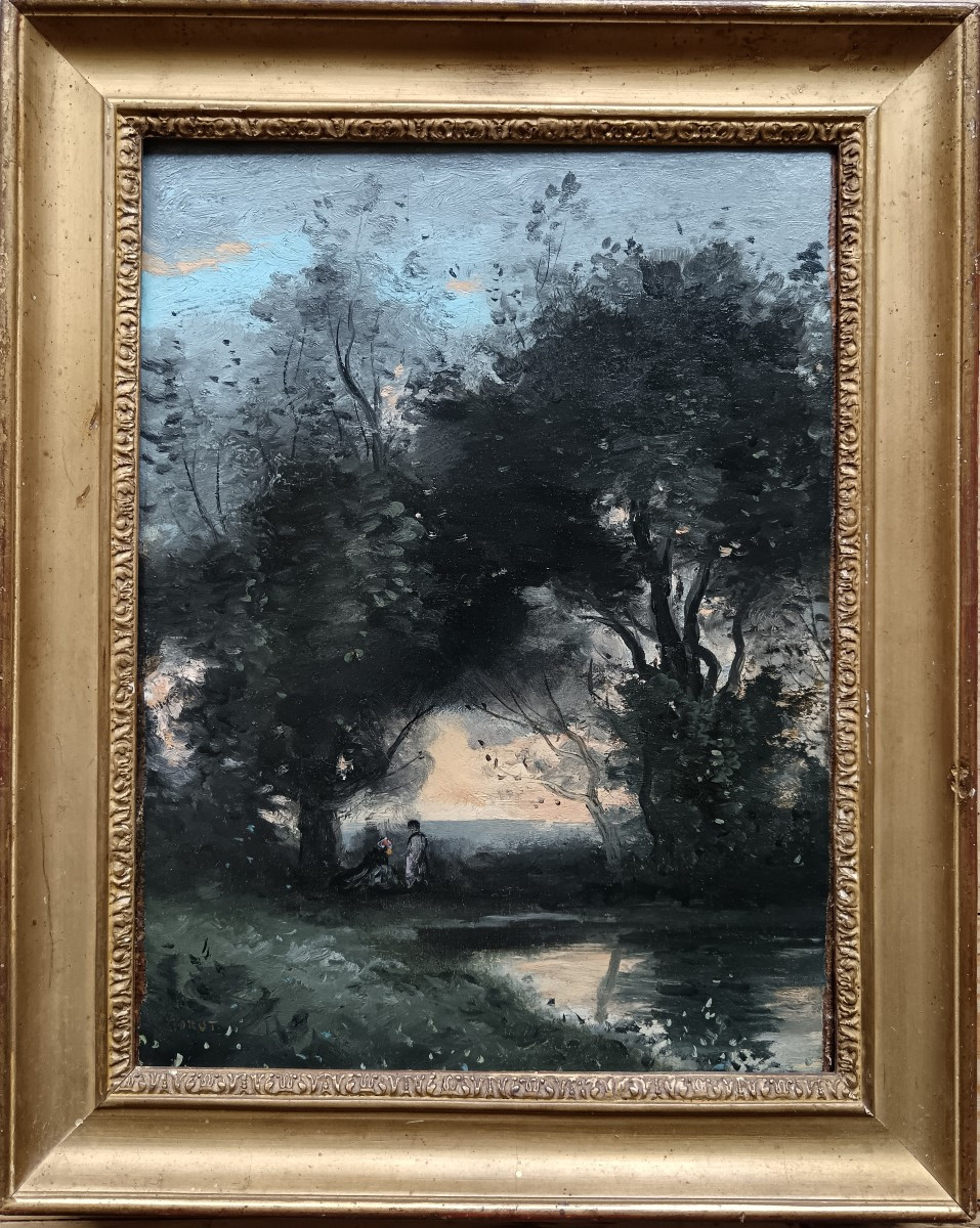 Jean-Baptiste Camille Corot "confidences au bord de l'étang à l'aube"
