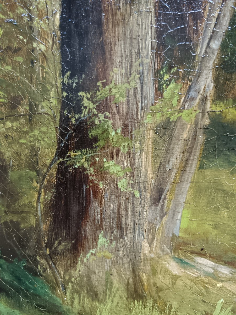 Adolphe Frédéric Lejeune "a Luminous Breakthrough In The Heart Of The Forest"-photo-4