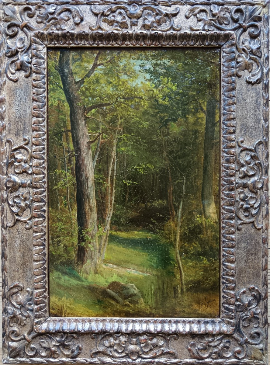 Adolphe Frédéric Lejeune "a Luminous Breakthrough In The Heart Of The Forest"