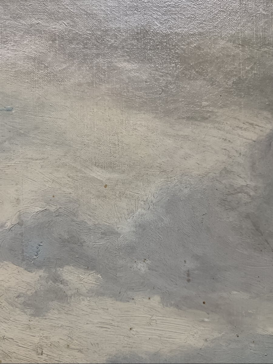 Ecole néo impressionniste . Emile Richard Haumont "la chaumière vue du verger"-photo-7