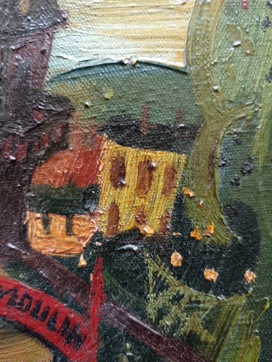 Naïve School. Maurice Blanchard "the Visit To The Mill"-photo-3