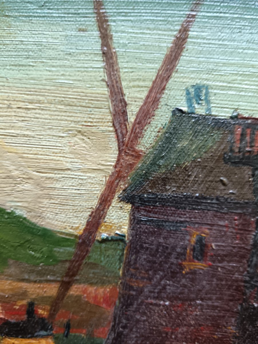 Naïve School. Maurice Blanchard "the Visit To The Mill"-photo-4