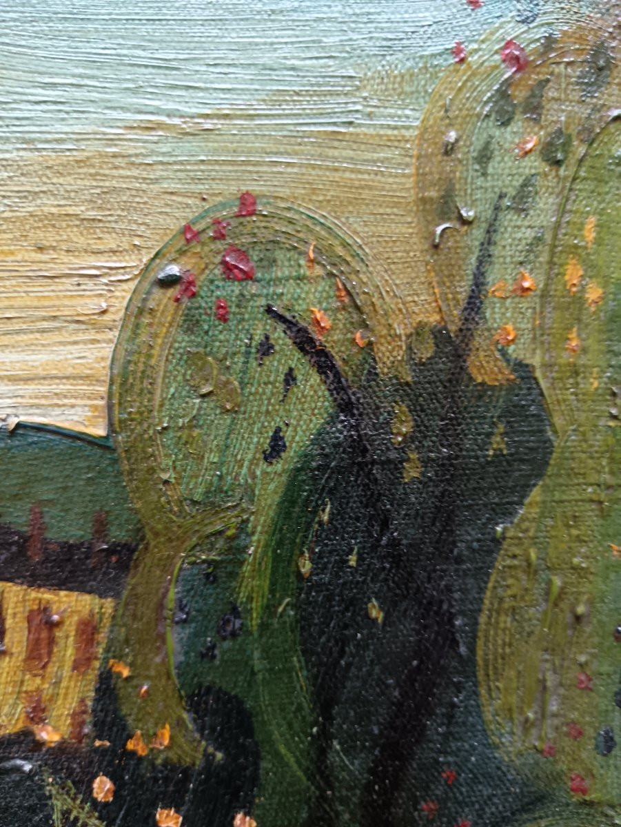 Naïve School. Maurice Blanchard "the Visit To The Mill"-photo-6