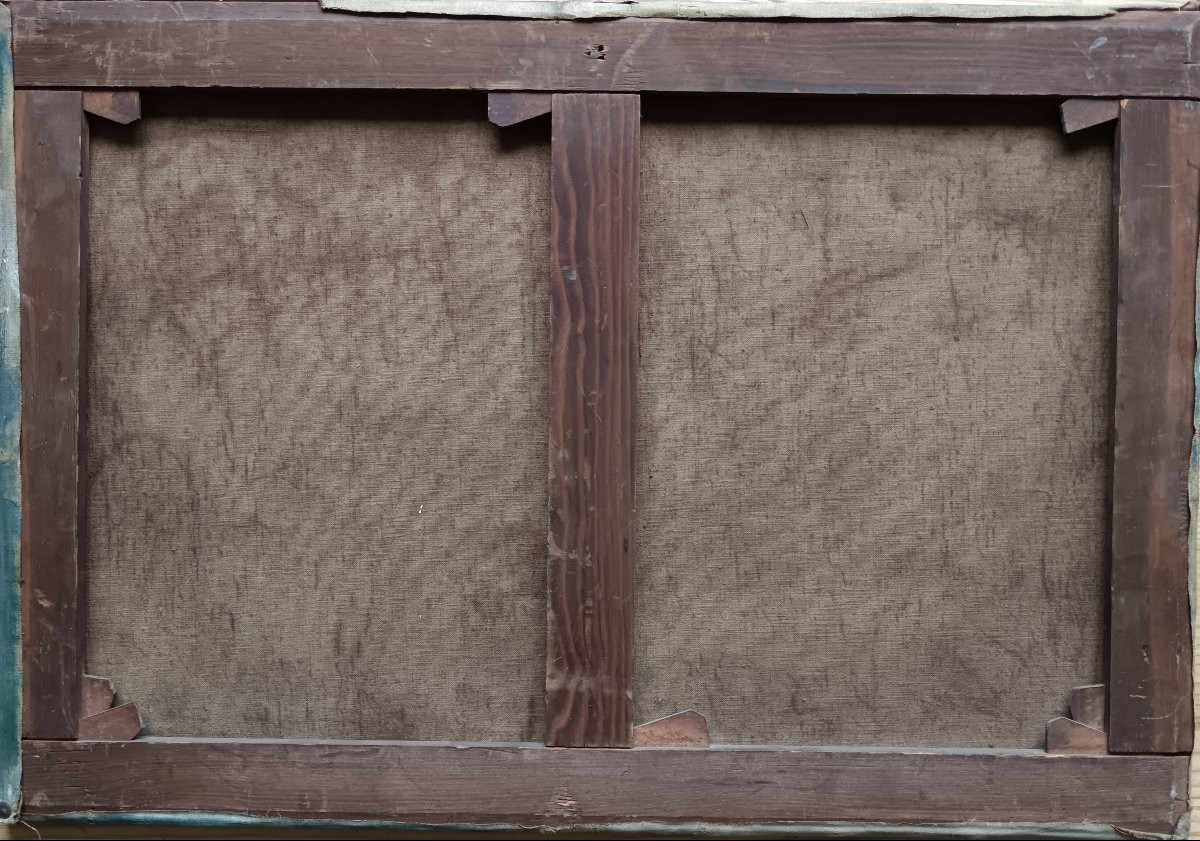 Ecole néo impressionniste. Edward. S. Lowe "le hameau au bord du canal"-photo-1