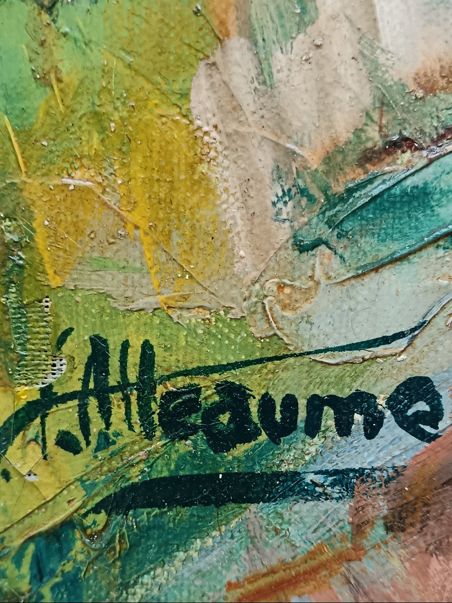 Neo-impressionist School. Ludovic Alleaume "the River In The Forest"-photo-8