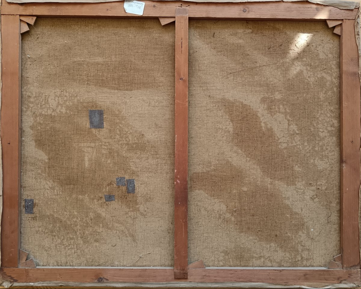 Austrian Neo-impressionist School "the Fierce Pepito Guarding The Beautiful House"-photo-1