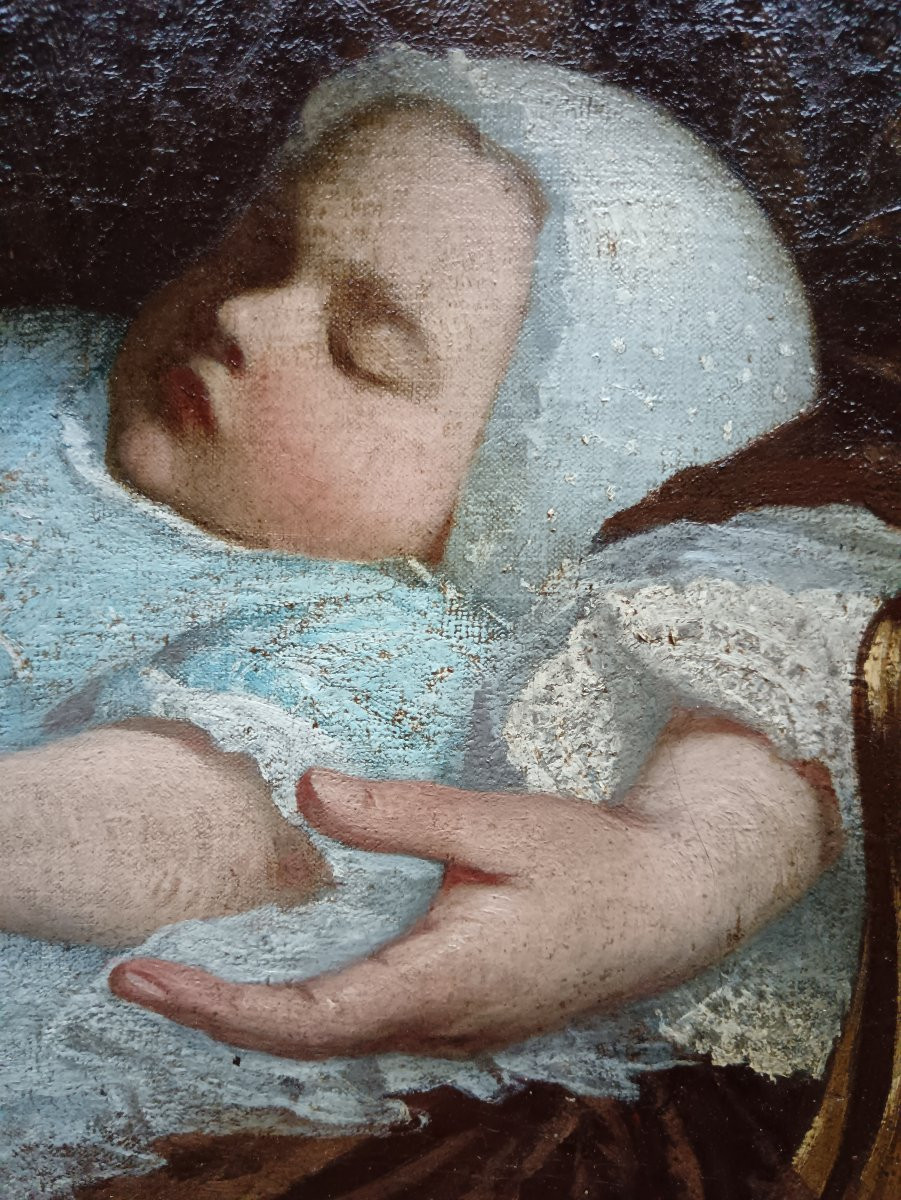 Portraitist Of The Belle Epoque: "young Mother And Her Baby In A Cozy Interior"-photo-8