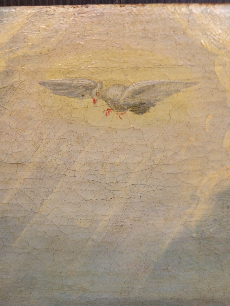 Claude Déruet entourage de. "La Sainte Famille au rameau de lys blanc".-photo-3