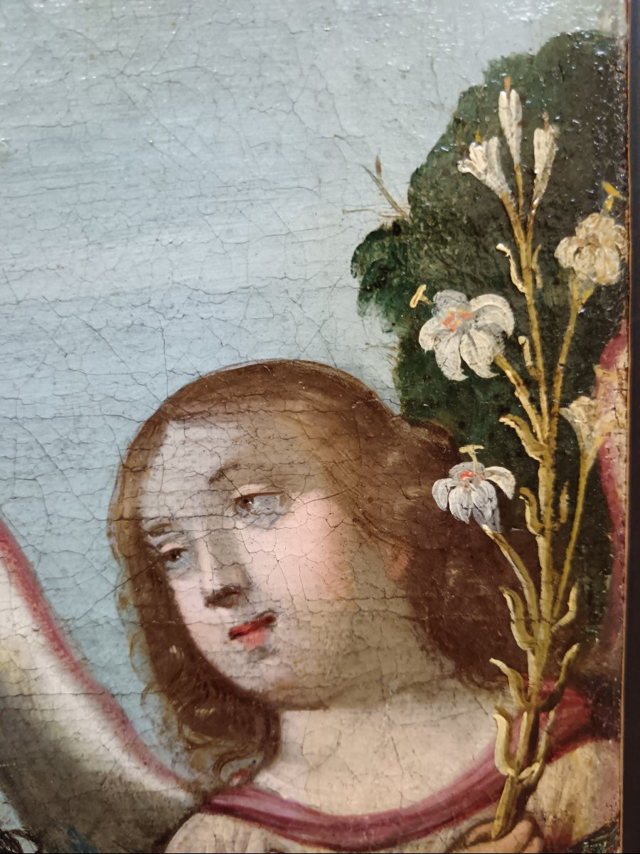 Claude Déruet entourage de. "La Sainte Famille au rameau de lys blanc".-photo-6