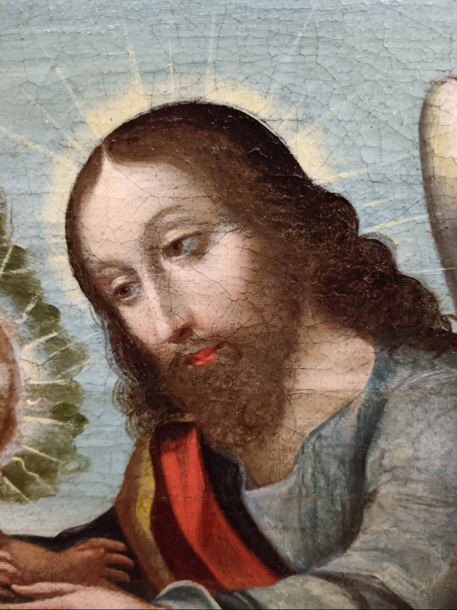 Claude Déruet entourage de. "La Sainte Famille au rameau de lys blanc".-photo-7