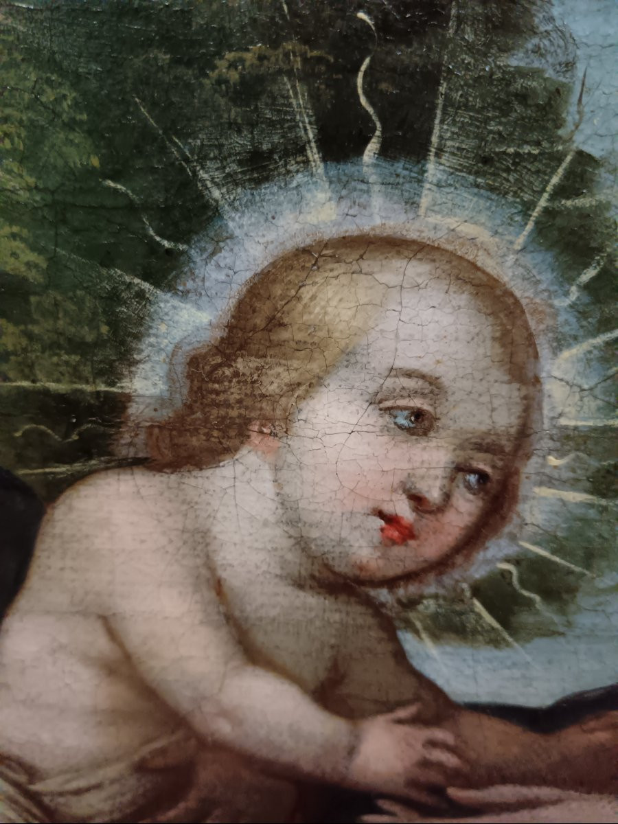 Claude Déruet entourage de. "La Sainte Famille au rameau de lys blanc".-photo-8