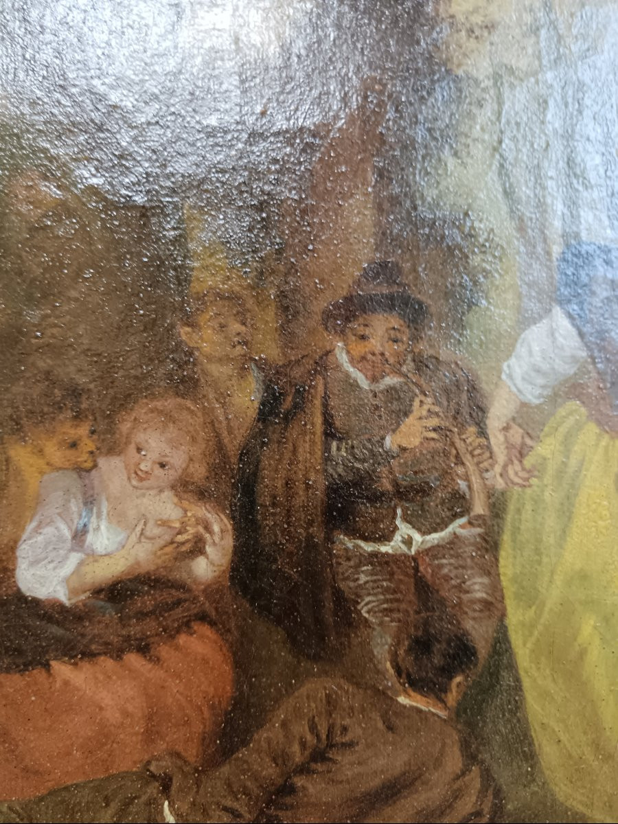 Nicolas Lancret Workshop Of "gallant Scene At The Edge Of The Woods"-photo-3