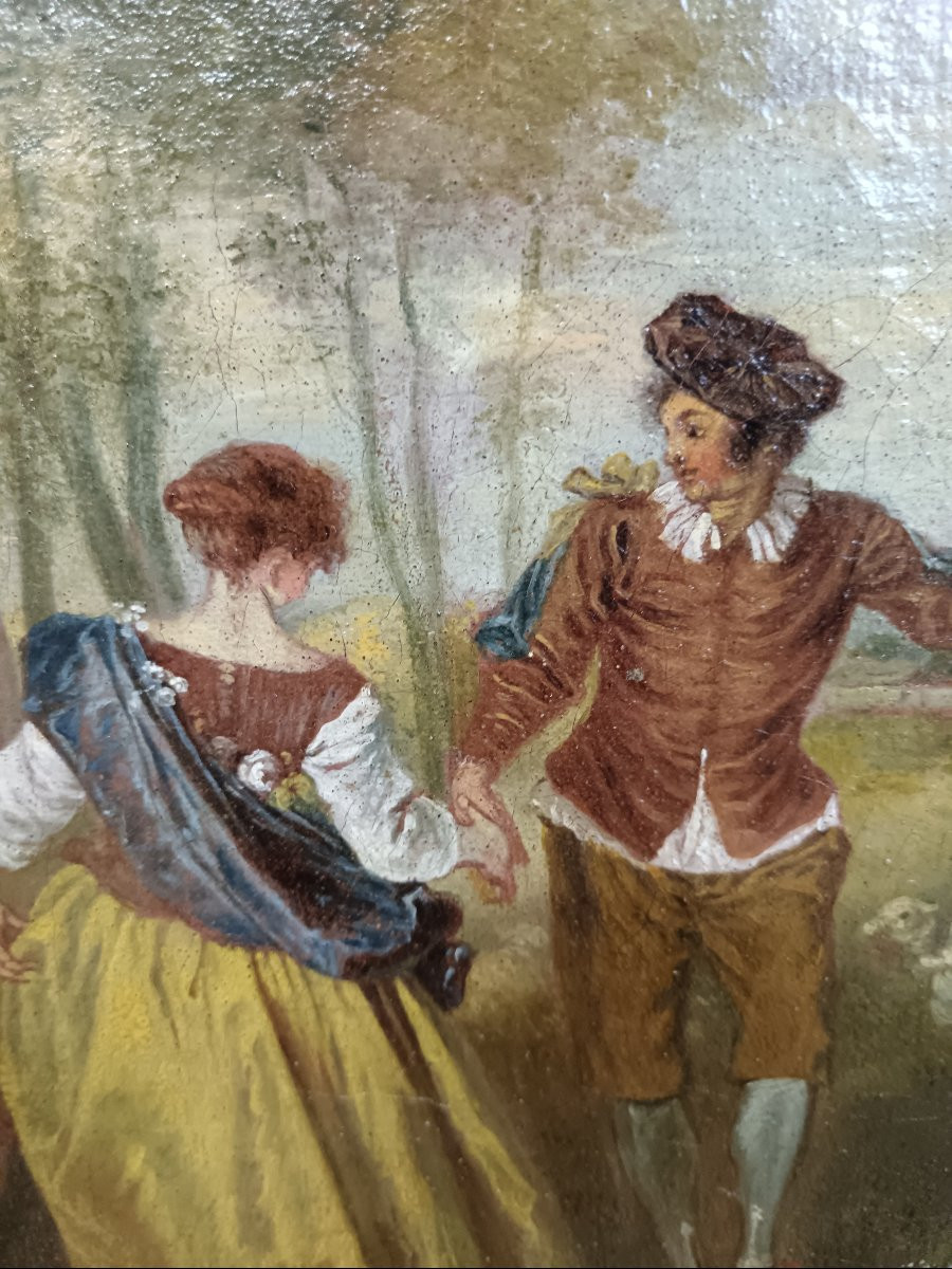 Nicolas Lancret Workshop Of "gallant Scene At The Edge Of The Woods"-photo-4