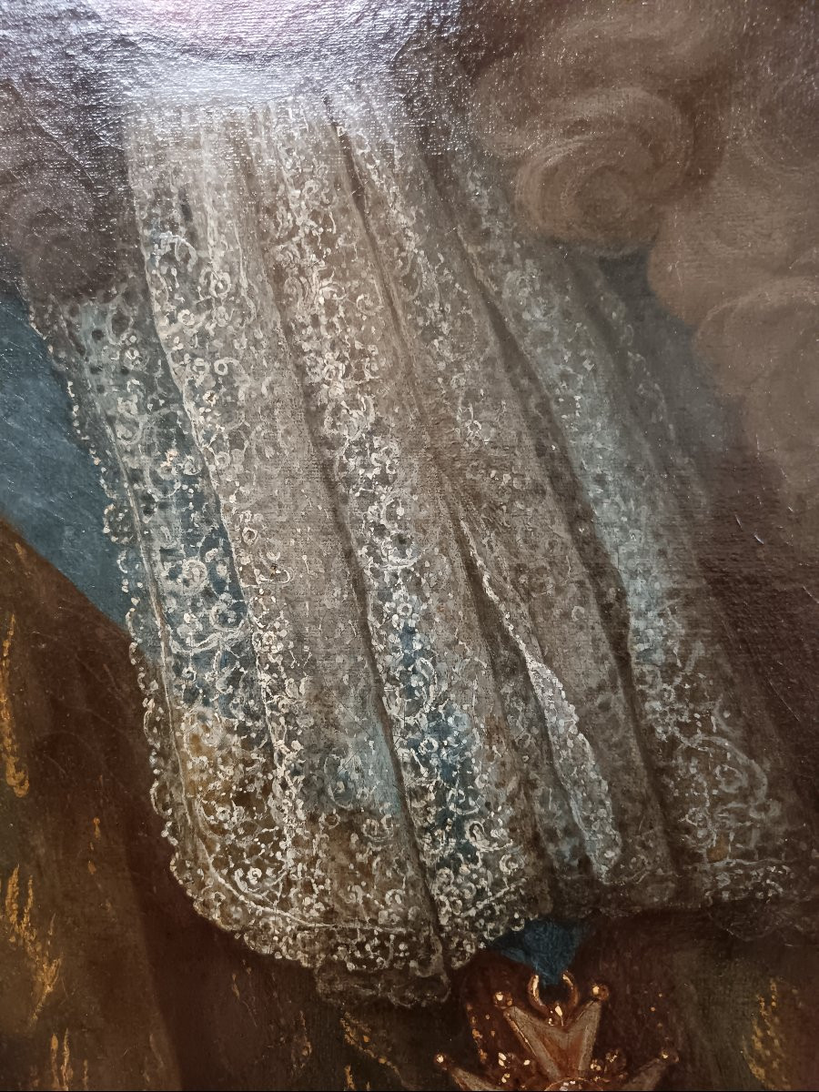 Alexis Simon Belle Attributed To "portrait Of A High-ranking Officer Of The Order Of The Holy Spirit".-photo-3