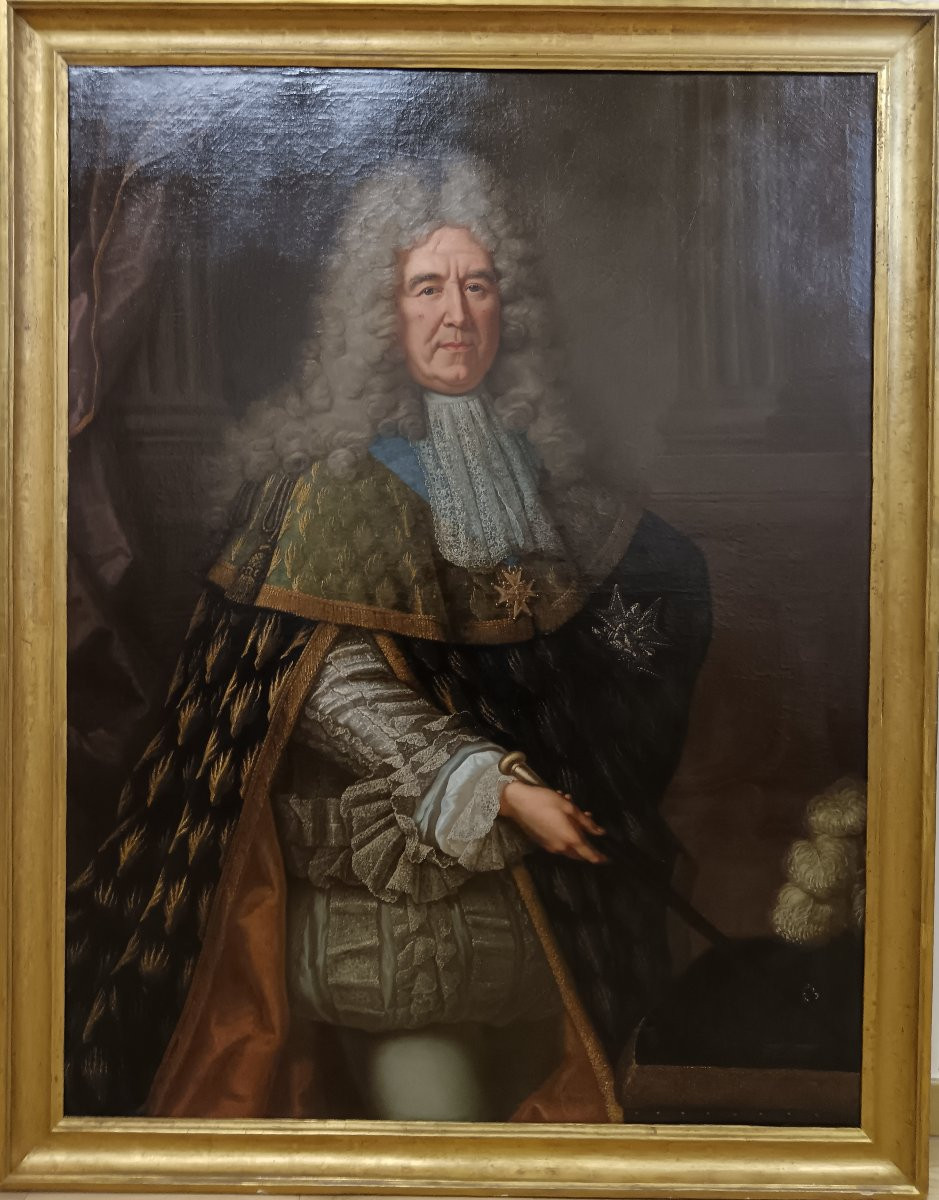 Alexis Simon Belle Attributed To "portrait Of A High-ranking Officer Of The Order Of The Holy Spirit".-photo-8