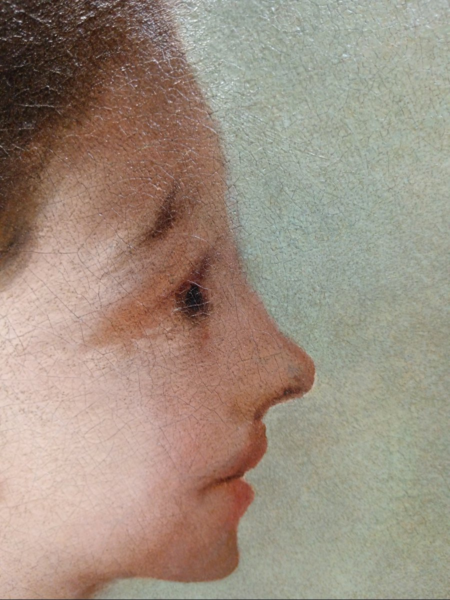 Ecole vénitienne du XVIIIème siècle "Belle de profil"-photo-2