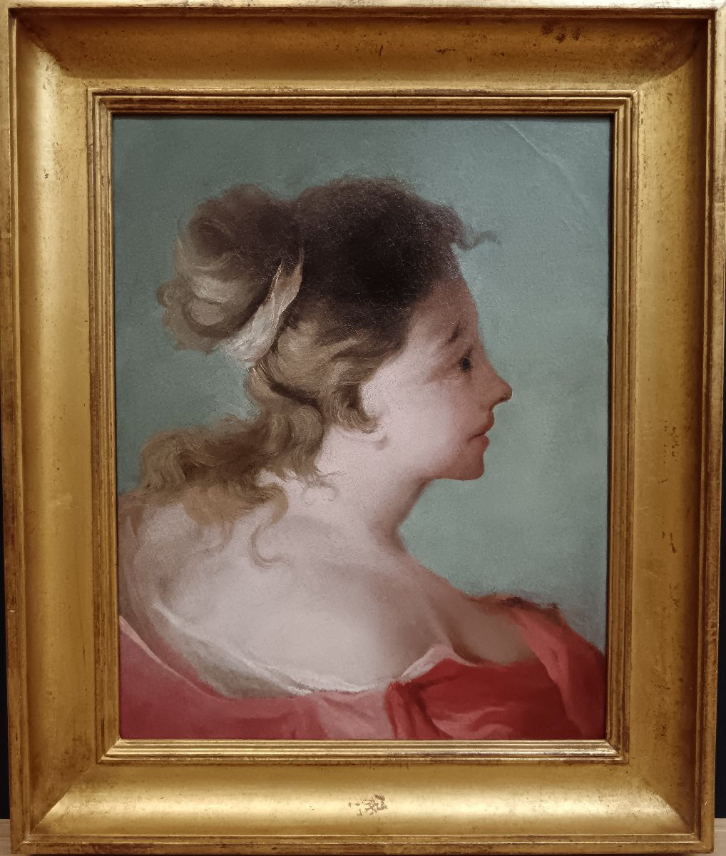 Ecole vénitienne du XVIIIème siècle "Belle de profil"-photo-4