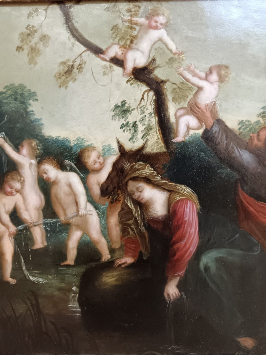 Pierre Brebiette attribué à "le repos pendant la fuite en Egypte"-photo-4