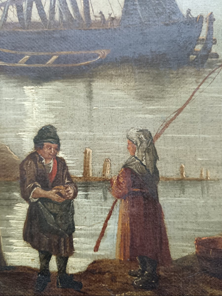 Suiveur d'Orazio Grevenbroeck "le partage de la pêche au clair de lune"-photo-3