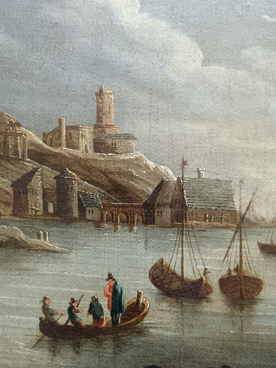 Suiveur d'Orazio Grevenbroeck "le partage de la pêche au clair de lune"-photo-5