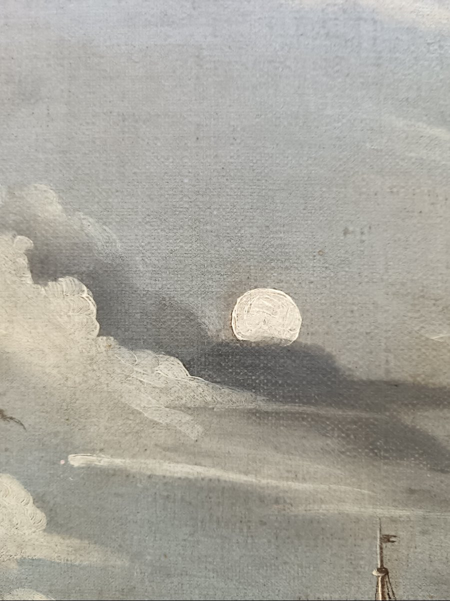 Suiveur d'Orazio Grevenbroeck "le partage de la pêche au clair de lune"-photo-7