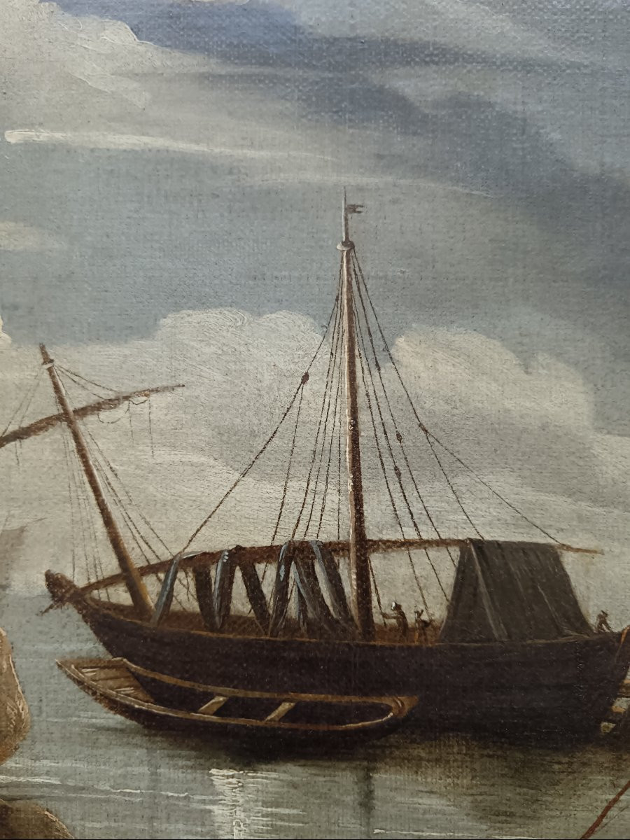 Suiveur d'Orazio Grevenbroeck "le partage de la pêche au clair de lune"-photo-8