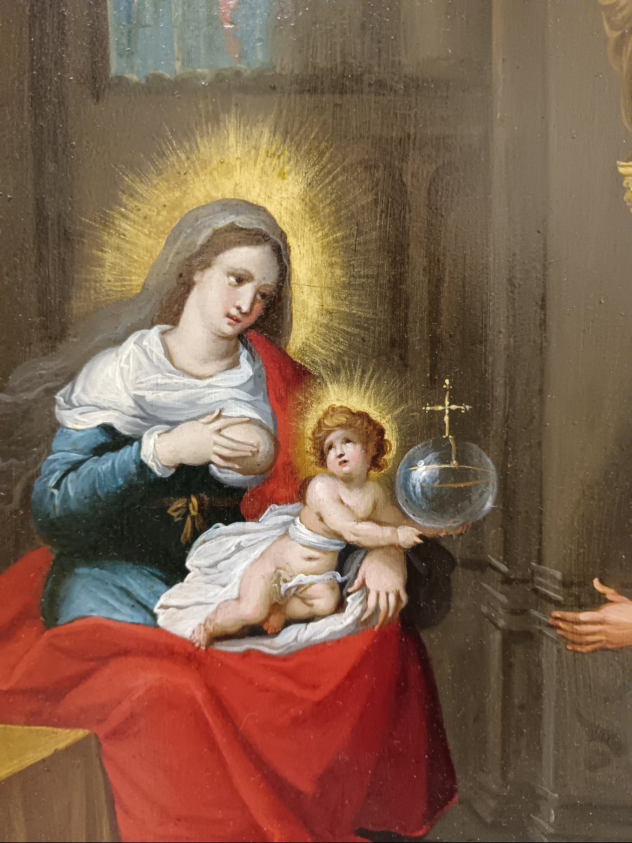 Frans Francken I attribué à "la Lactation de Saint Bernard"-photo-4