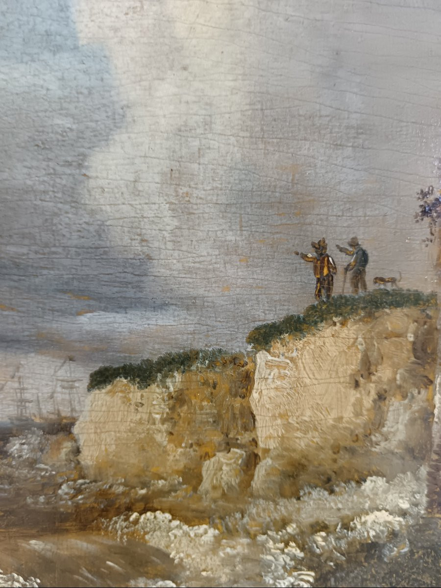 Dutch School Of The Late 18th Century "rough Weather On The Coast"-photo-4