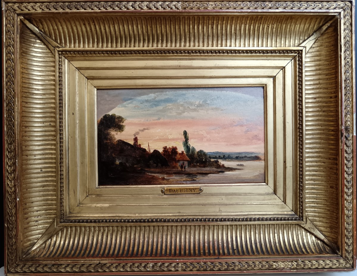 Charles François Daubigny "le hameau au bord de la rivière"