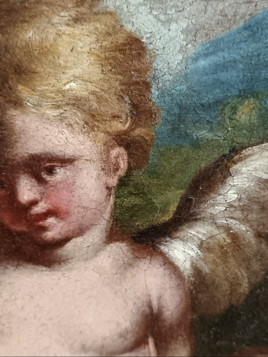 Ecole italienne du XVIIème siècle "l'Ange de la Passion"-photo-4