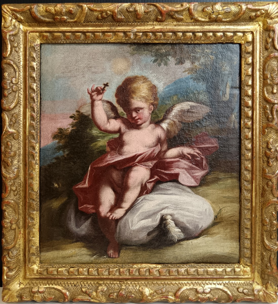 Ecole italienne du XVIIème siècle "l'Ange de la Passion"