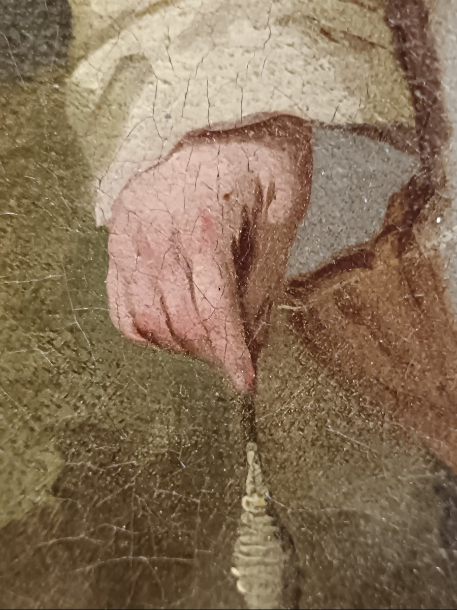 Antoine Watteau suiveur de "Belle, la fileuse au livre"-photo-4