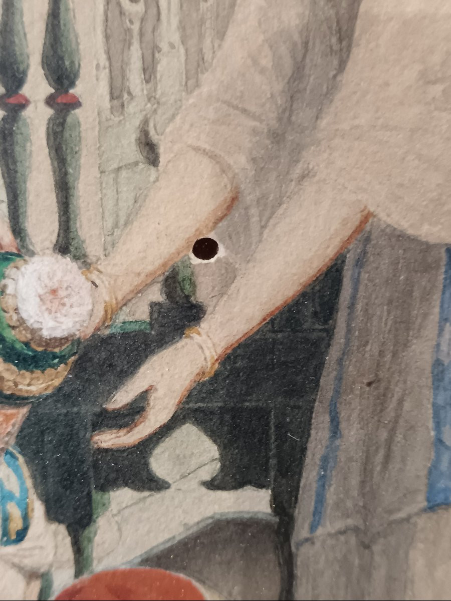 Orientalist School. Durand-brager "harem Scene In Algiers"-photo-3