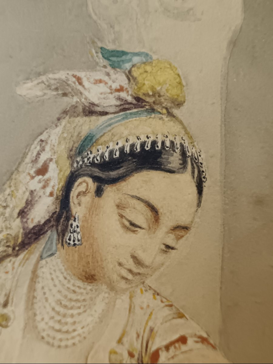 Orientalist School. Durand-brager "harem Scene In Algiers"-photo-3