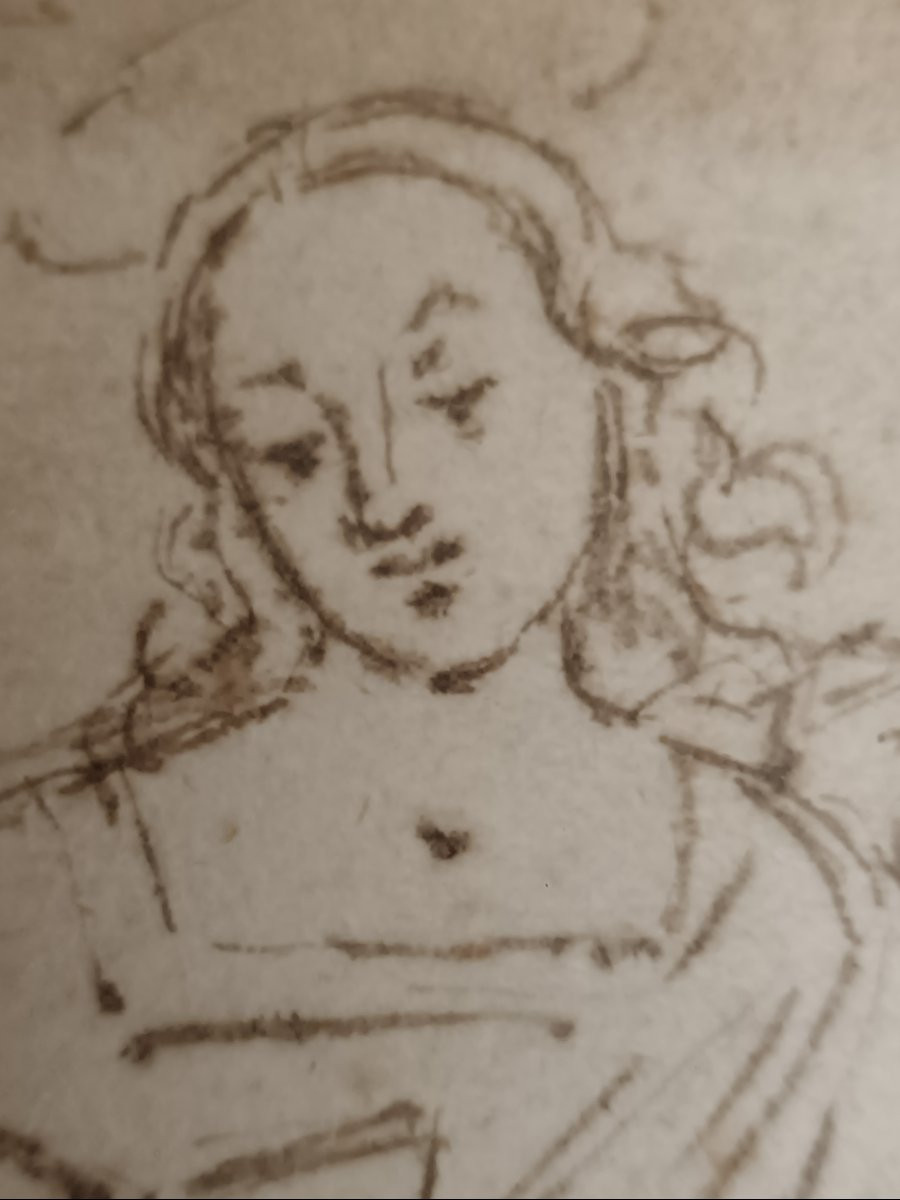 Projet de décoration d'une coupole "Etude pour deux évangélistes : Saint Jean et Saint Luc"-photo-3