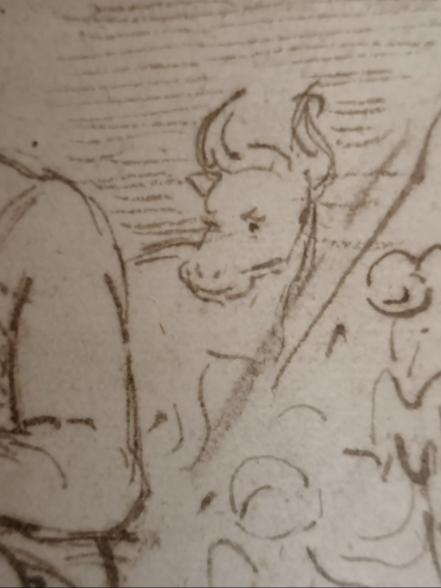 Projet de décoration d'une coupole "Etude pour deux évangélistes : Saint Jean et Saint Luc"-photo-4