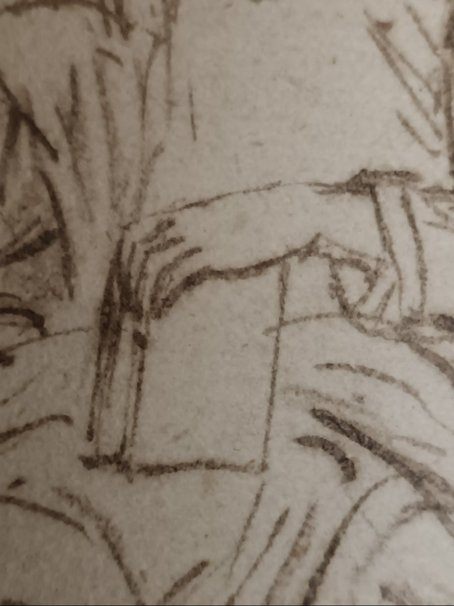 Projet de décoration d'une coupole "Etude pour deux évangélistes : Saint Jean et Saint Luc"-photo-6