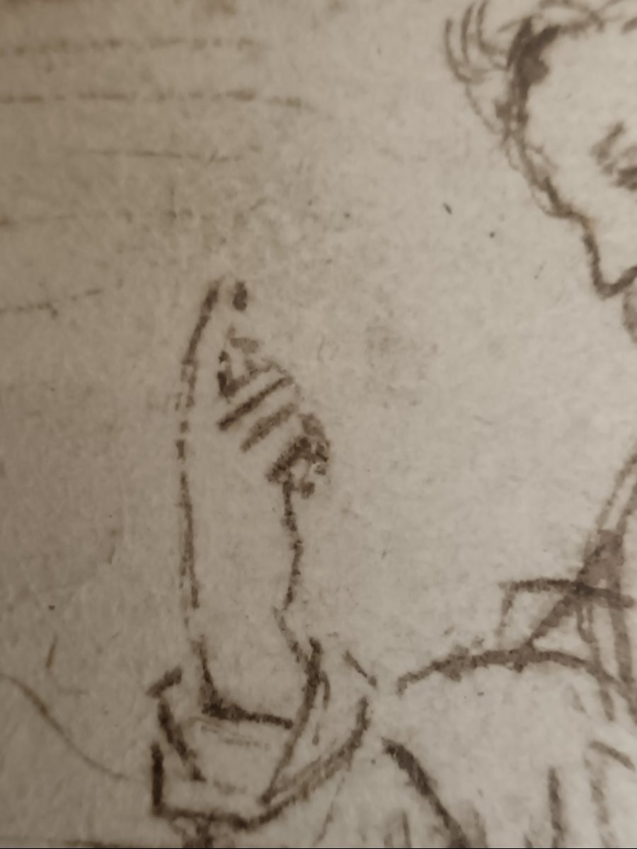 Projet de décoration d'une coupole "Etude pour deux évangélistes : Saint Jean et Saint Luc"-photo-7