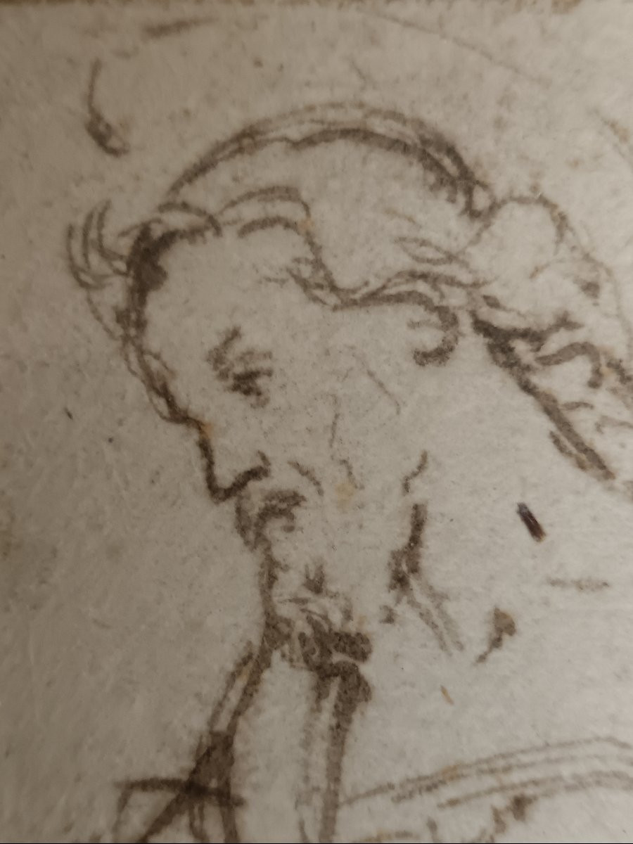 Projet de décoration d'une coupole "Etude pour deux évangélistes : Saint Jean et Saint Luc"-photo-8