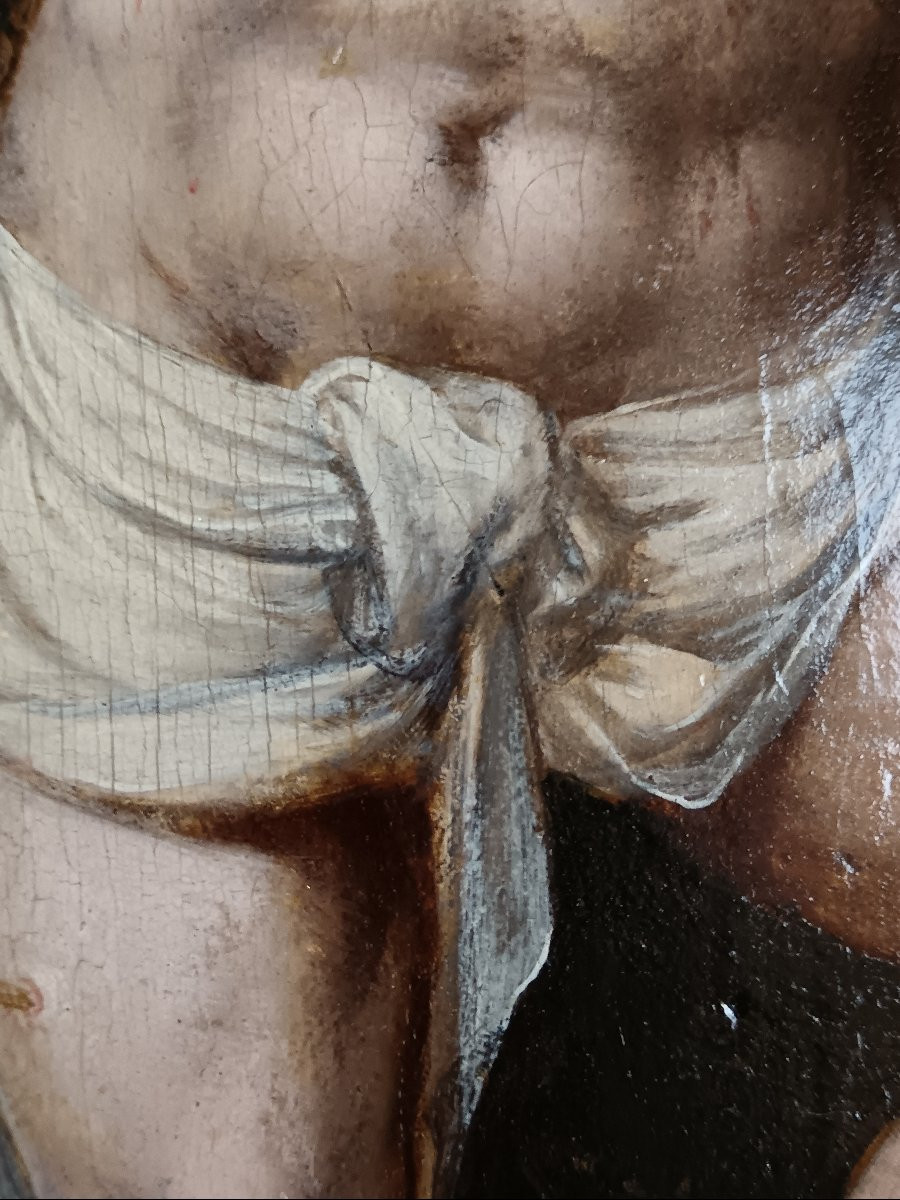 Ecole hollandaise vers 1600 "le martyre de Saint Sébastien"-photo-2